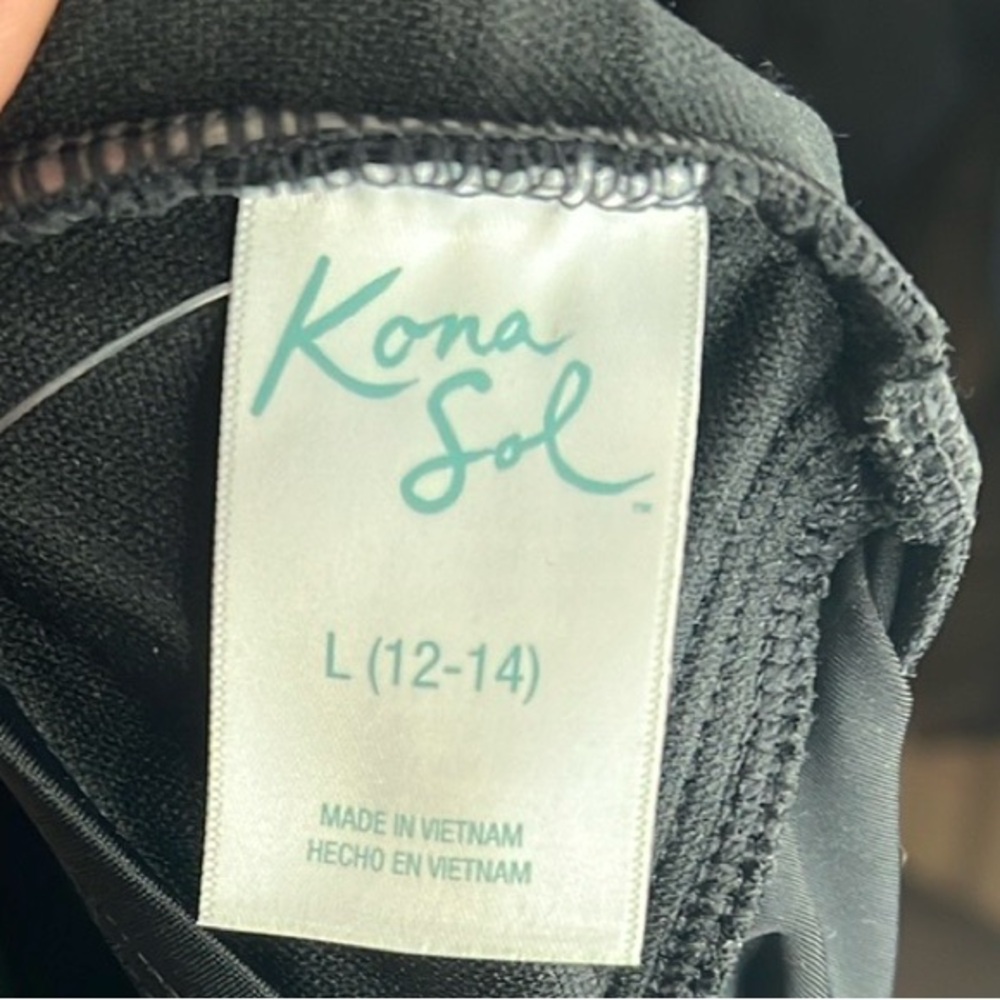 Kona Sol Tankini Elegant Black Swimwear Size 12-14 (L) Adjustable Straps - Picture 9 of 14